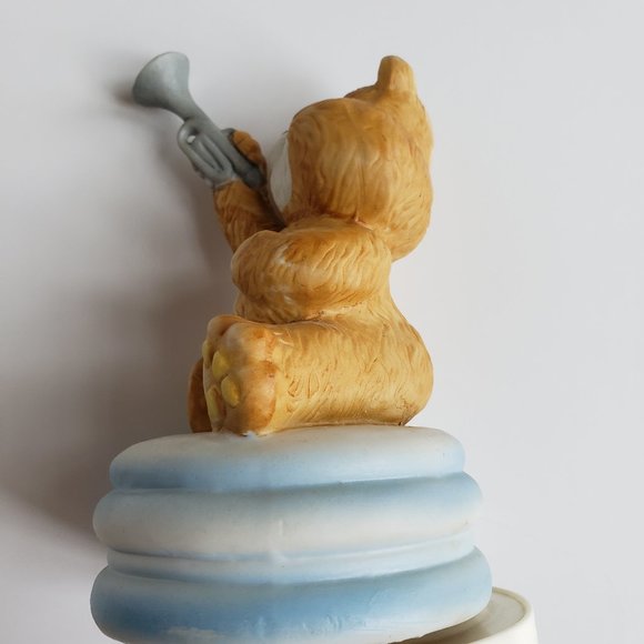 Rotating Music Box Teddy Bear Plays "Children's Marching Song" This Old Man.... - Picture 3 of 9